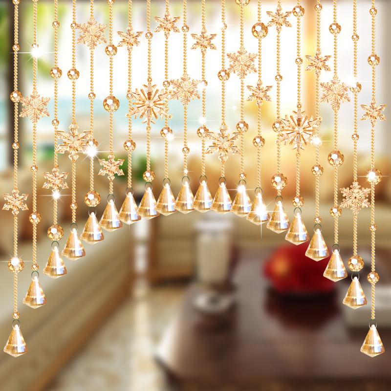 Crystal bead curtain decorative door curtain snowflake bedroom partition porch aisle living room free punch toilet toilet door curtain