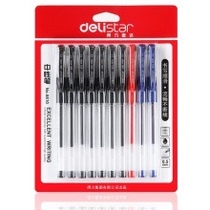 Dili gel pen 6610 signature pen office Card Type 0 5mm(7 Black 2 Blue 1 red) 10 hold water pen