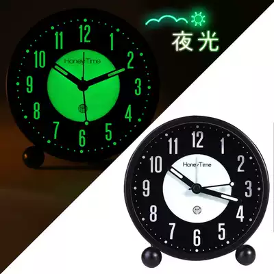Creative simple fluorescent luminous alarm clock Bed mute children's student bedroom desktop dormitory charging small alarm clock