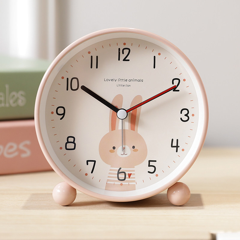 Swing desktop alarm clock table Children's clock Girls put up desktop cute muted cartoon elementary school students use up the deity-Taobao