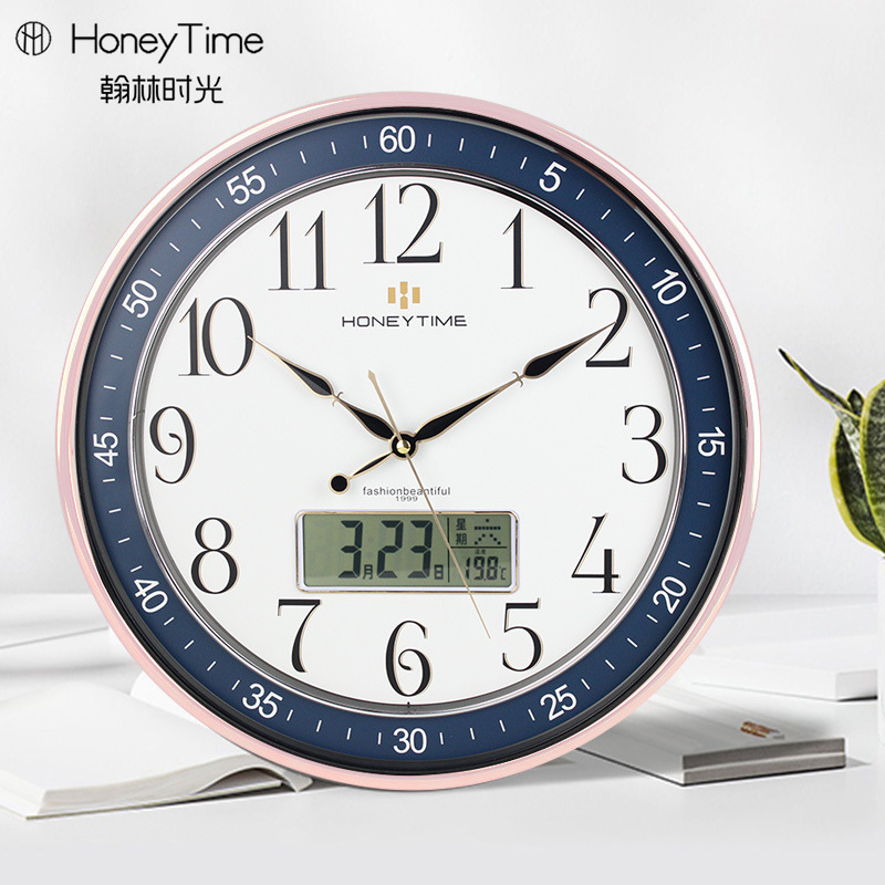 Wall clock living room simple fashion creative Nordic clock modern home silent electronic quartz clock