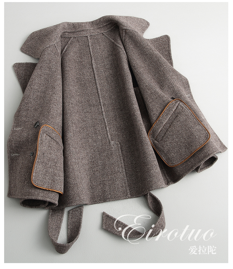 Áo chống rét mùa thu và mùa đông Áo len hai mặt Phiên bản Hàn Quốc áo len nữ Hepburn gió zero cashmere - Áo Hàn Quốc áo dạ lông cừu nữ đẹp