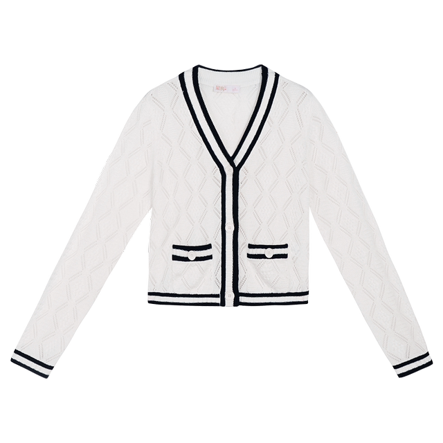 Stubborn spring new style college style v-neck knitted cardigan long-sleeved sweater women's jacket 10831MY07942