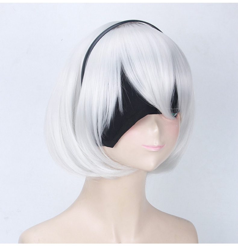 Cô giáo mèo Yuhar 2B tóc giả anime cosplay tóc giả trò chơi Neil cơ thời đại tóc giả đạo cụ ngắn - Cosplay cosplay kakashi