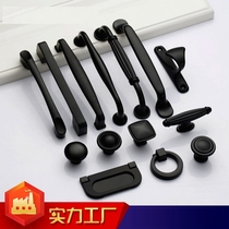 Cupboard Drawer Handle American Black Handle Wardrobe Door Handle Modern Minima Eu Style Cabinet Single Hole Small Handle