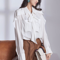 AS original elegant series | Retro French white shirt design sense niche 2021 autumn womens new shirt