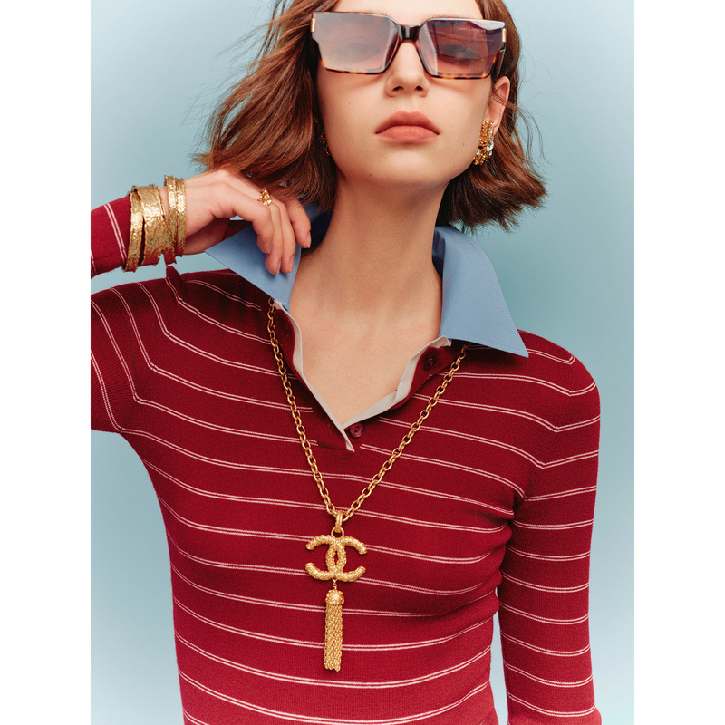 Annaspeak Miu Intellectual Style Fine Shiny Silk Wool Detachable Collar Color-Block Striped Knit Sweater