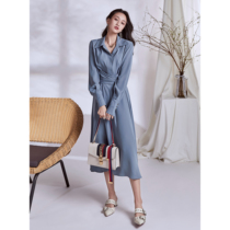 AS high-end temperament high-grade French dress design sense niche autumn dress 2021 New slim long skirt women