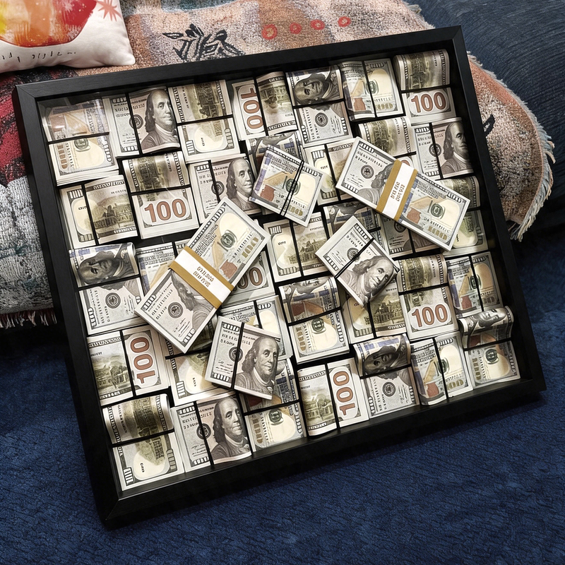 Xfly Creative Niche Dollar Bill Wall Art for Entryway, Dining Room, Cabinet, Living Room, Sofa Background Wall Decoration Painting
