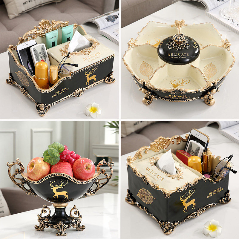 Tissue box light luxury style multifunctional living room creative remote control storage box Nordic simple household drawer box American style