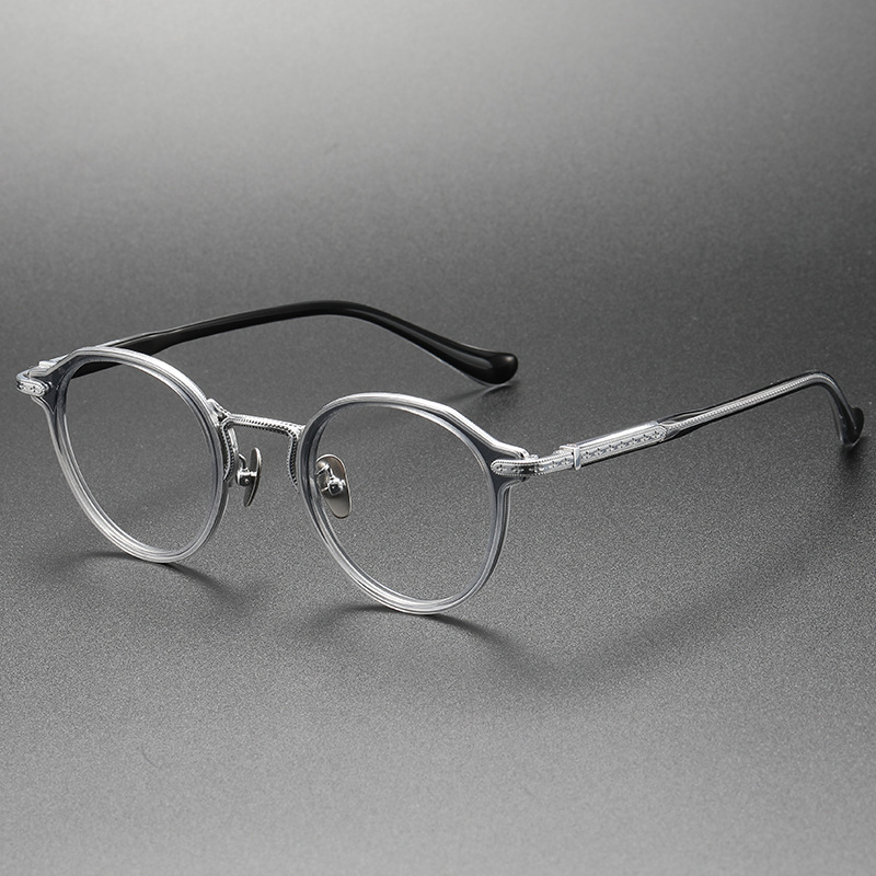 Crow Heart Glasses, Same Model as Bragile+, Finely Carved with Delicate Patterns, Vintage Full-Frame with Myopia and Blue Light Blocking Eyeglass Frames