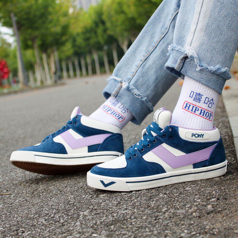 PONY board shoes men and women in cylinder 2021 new ATop series Breathable Comfort Sports Skateboard Tide Retro Sneakers