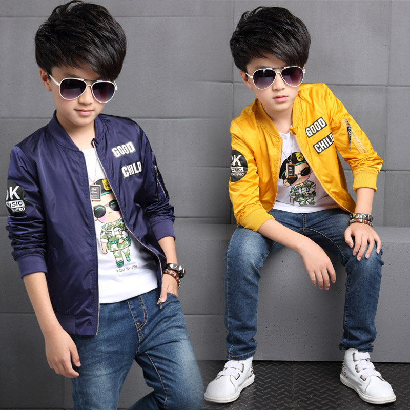 2022 new autumn boys' jackets, big boys' tops, thin boys' jackets, baby spring and autumn tide Korean windbreakers