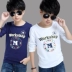 4-5 tuổi 7 trẻ em quần áo mùa thu mặc 8 bé trai áo thun dài tay trẻ em lớn 12 áo bé trai 15 áo sơ mi từ bi