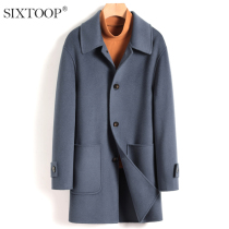 Albanka woolen coat male long autumn and winter double-sided jacket business leisure cashmere woolen trench coat