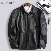 six toop spring and autumn mens goatskin leather mens short lapel leather jacket mens single leather jacket