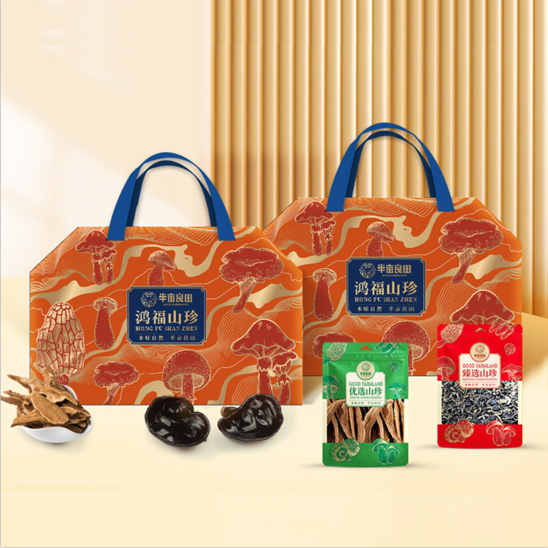 Half an acre of fertile land, half an acre of river, Hongfu Shanzhen 1100g, North and South dry goods gift box, New Year gift box, gift giving