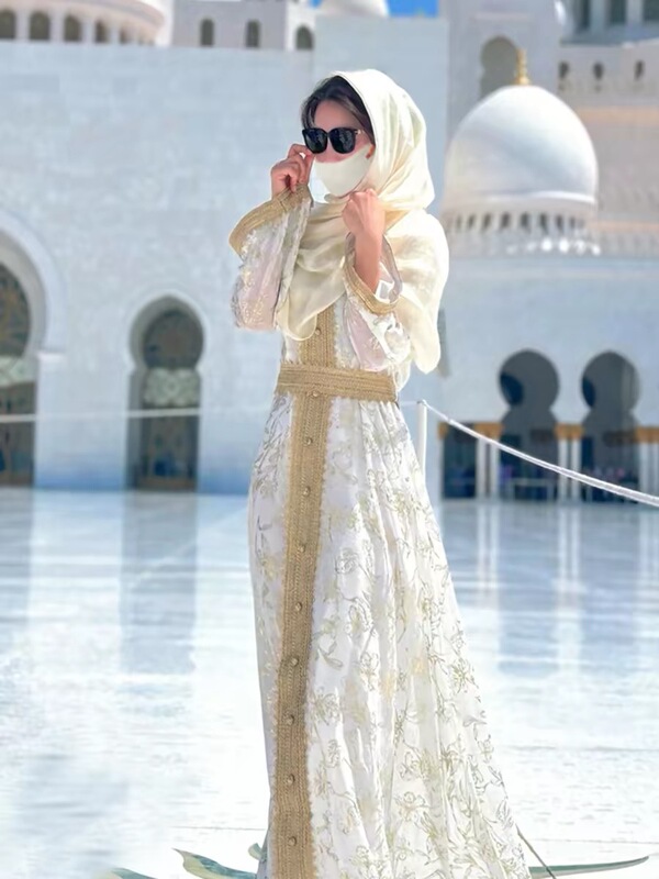 Ethnic Style Robe, Abu Dhabi Long Dress, Desert Travel, Xinjiang Northwest Dunhuang Dinner, Mosque Dress Ethnic Style Robe, Abu Dhabi Long Dress, Desert Travel, Xinjiang Northwest Dunhuang Dinner, Mosque Dress