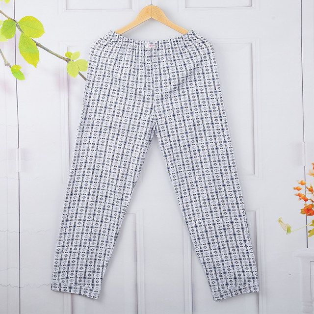 Pyjama pants ຜູ້ຊາຍ trousers ຝ້າຍບ້ານເຮືອນ pants ວ່າງຝ້າຍ plaid ກາງເກງນອກນຸ່ງເສື້ອບາງ summer summer ປັບອາກາດ pants