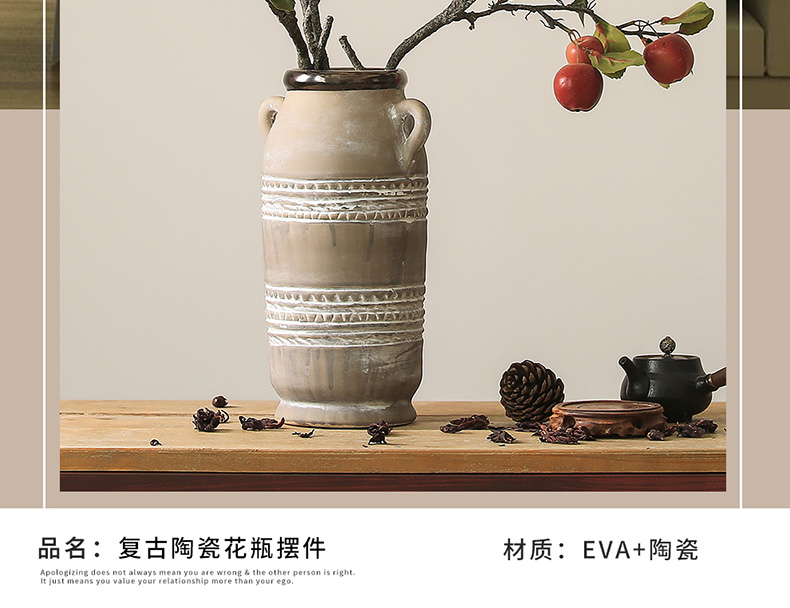 Restoring ancient ways, like a flower garden ceramic vases, flower art suit simulation pomegranate fruit flowers sitting room adornment is placed