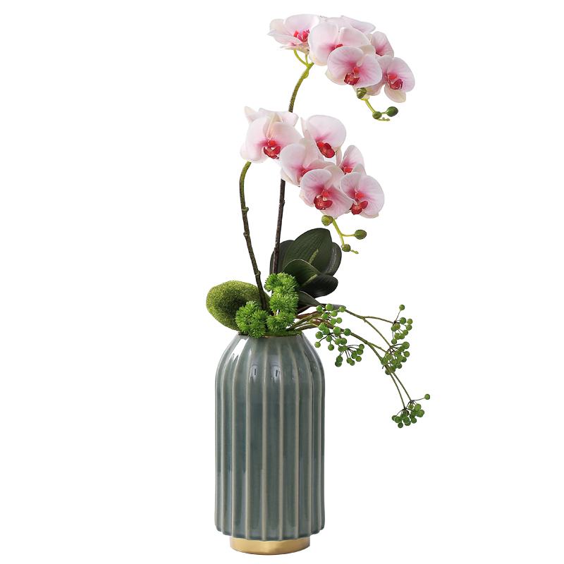 New Chinese style butterfly orchid simulation for furnishing articles home sitting room adornment flower on the table decoration ceramic flower pot