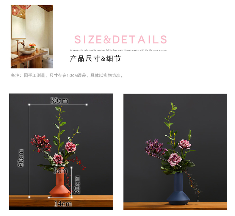 False bouquets of flowers sitting room simulation table decoration furnishing articles in household decoration silk flowers, ceramic vases, flower art suits for