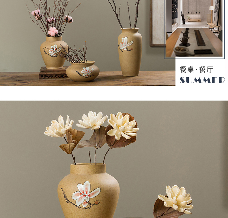 New Chinese style hand - made ceramic vase large sitting room place flower arranging flowers home wine dried flower adornment ornament