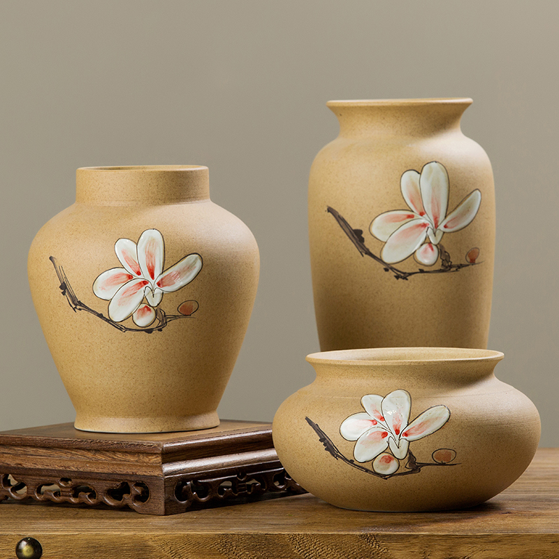 New Chinese style hand - made ceramic vase large sitting room place flower arranging flowers home wine dried flower adornment ornament