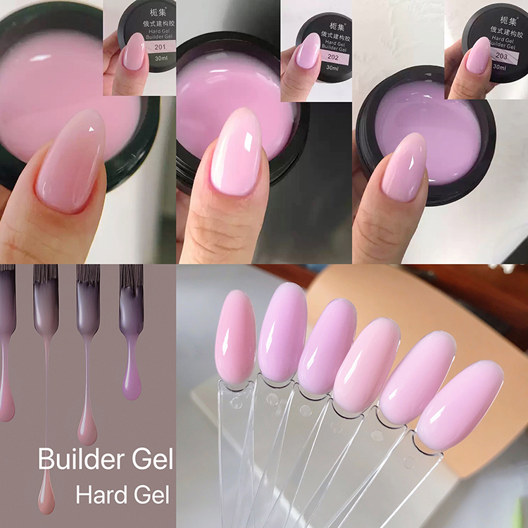 Foreign Trade Zhiji Russian-Style Nail Art Builder Hard Gel Colored Extension Gel Nude Pink White Women's Nails