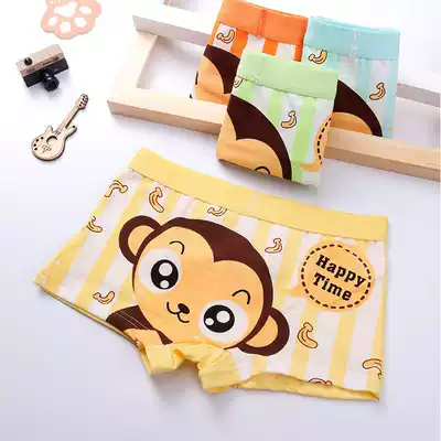 Four children's underwear men 4-9 years old cotton 8 cartoon 6 cute 5 flat corner 3 breathable boy four corner boy shorts 7