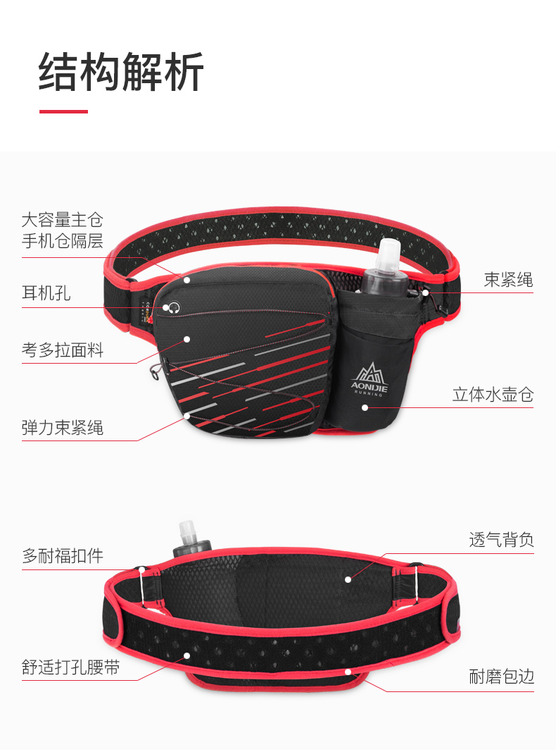 Túi thể thao đa chức năng chạy túi điện thoại di động nam cưỡi xuyên quốc gia túi ấm đun nước nữ túi thể thao vô hình - Túi túi đeo hông đi phượt	