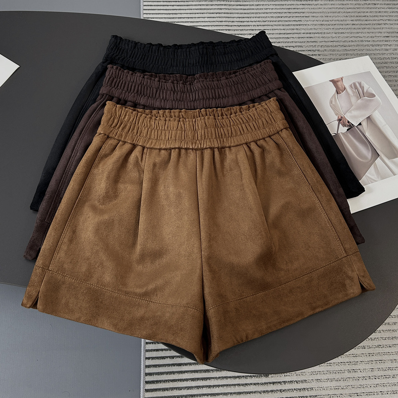 Brown Suede Shorts for Women, Autumn and Winter Outerwear, 2026 New High-Waisted Slimming Wide-Leg Pants, Black Leggings Boot Shorts Brown Suede Shorts for Women, Autumn and Winter Outerwear, 2026 New High-Waisted Slimming Wide-Leg Pants, Black Leggings Boot Shorts