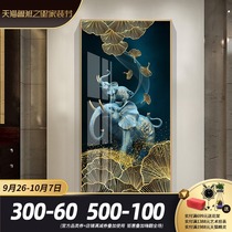 Xingfu Xiangrui American light luxury elephant porch decoration painting modern high-end corridor aisle Hotel Vertical mural