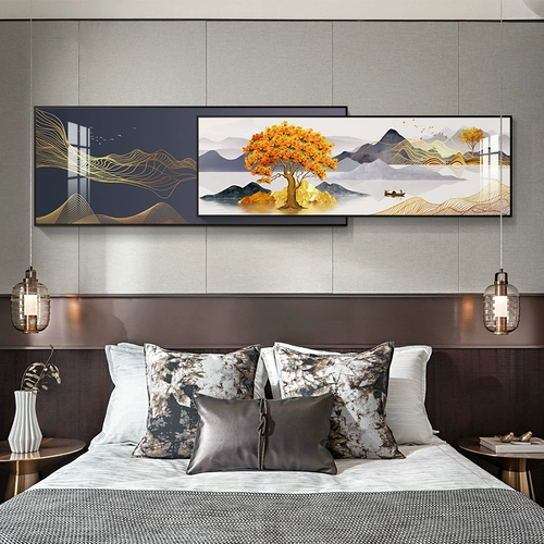 Тихая жизнь гостиная украшение двойной баннер абстрактный пейзаж роскошный роскошный атмосферный диван фоновый фона стена висящая картина