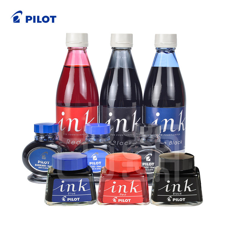 Japan PILOT Baile INK non-carbon ink pen with pure black Pure blue blue black black blue blue red color ink Student calligraphy practice pen Water imported pigment does not block the pen