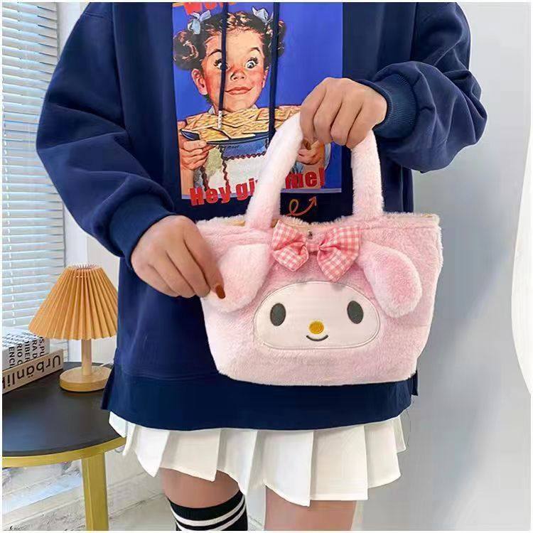 Мультяшный портативный ланч-бокс с бантиком, сумка-органайзер, небольшая сумка                       