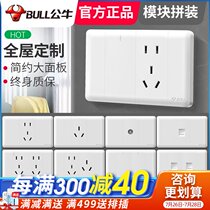 Bull switch 118 type six-hole network socket 16a air conditioning three-hole special G24 white single open double control three four open