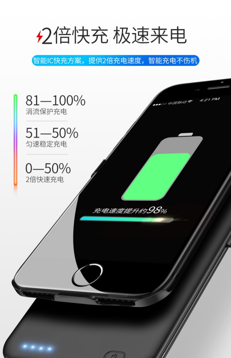 Iphone6 ​​back clip sạc kho báu X Apple 7plus pin 6S chuyên dụng 8P siêu mỏng XS điện thoại di động vỏ điện thoại di động 6sp điện thoại di động dung lượng lớn clip trở lại chính hãng một trở lại 8 gốc