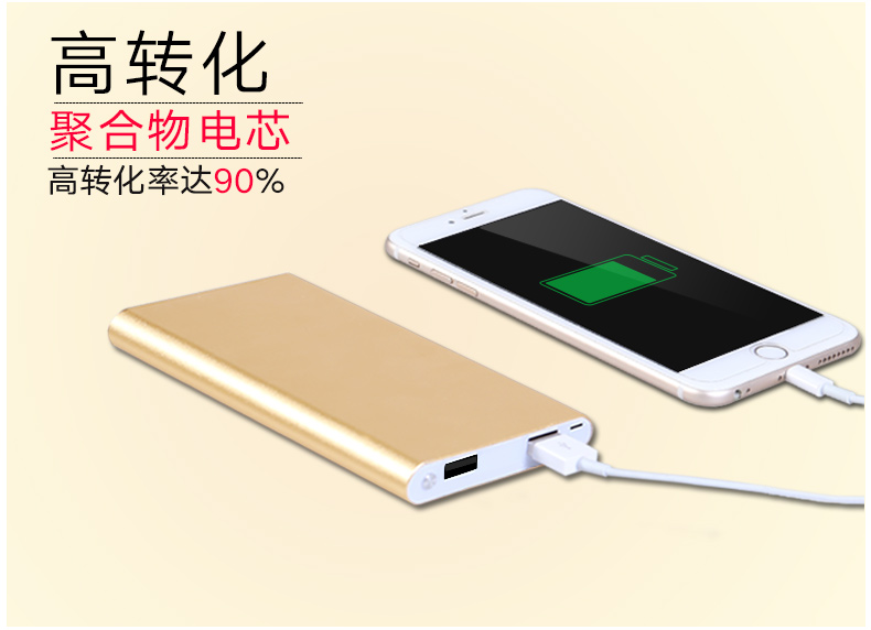 Phổ cập điện thoại di động Haney mỏng điện cầm tay sạc polyme đỏ thông minh chính hãng 10.000 mA - Ngân hàng điện thoại di động sạc dự phòng 40000mah