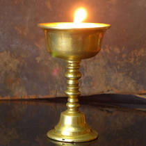 Tibetan antiques old butter lamps from the Qing Dynasty used for worshiping Buddha or for composition and ornament collection 170828