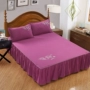 Giường đơn giản trong phòng đơn 1.2 1.5 1.8 2.0m giường ngủ trải giường màu rắn - Váy Petti váy giường đẹp	