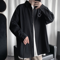 Men Casual Long Sleeve Shirt Spring Autumn New Port Wind Lovers Summer Day Ensemble Boys Lining Clothes Tide Autumn Clothing