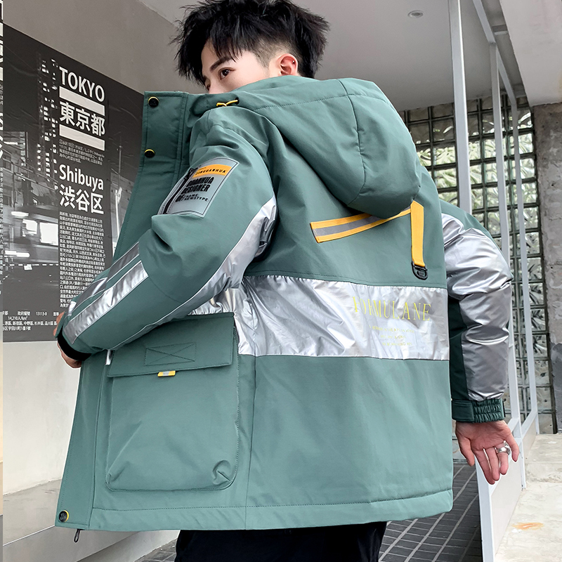 2019 mùa đông đàn ông mới của phiên bản Hàn Quốc của trùm đầu xu hướng bông quần áo dày xuống áo khoác bông xu hướng quần áo áo khoác thương hiệu áo bông