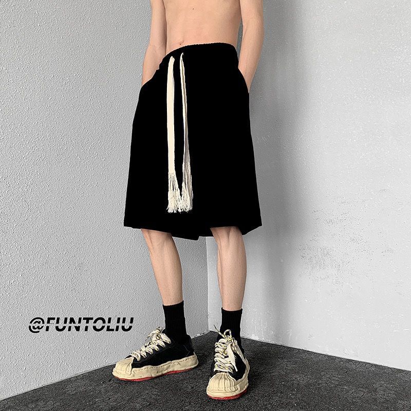 Heavyweight American-Style Basketball Shorts for Men, Plus Size, Summer Trendy Brand, Knee-Length Five-Point Shorts, Big Guy West Coast Pants, Mid-Length Trendy Shorts