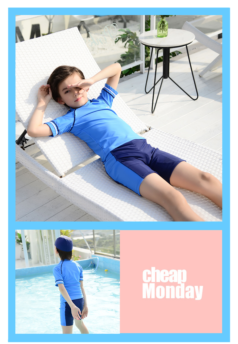 Đồ bơi cho trẻ em trai Chia bé trai lớn Cậu bé hoạt hình Áo tắm Học sinh dễ thương Beach Spa Đồ bơi đồ bơi bé gái tay dài