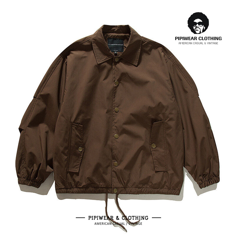 Autumn American Retro Workwear Harrington Executive Jacket Men's Young Coach Autum Loose Versatile Lapel Jacket