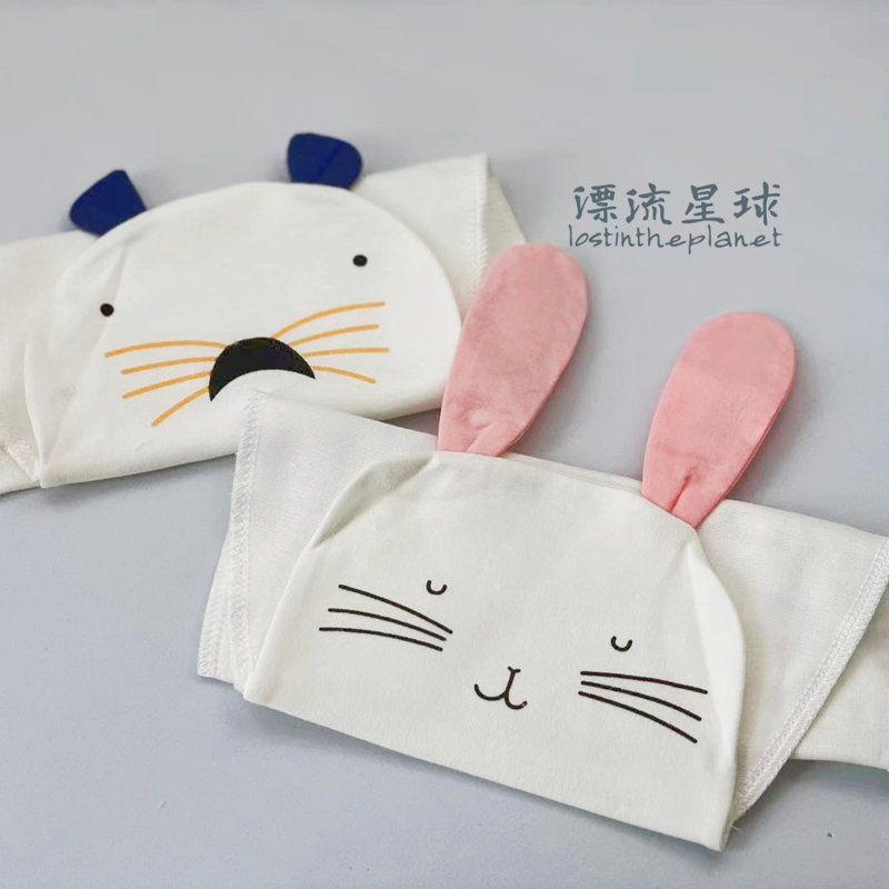 2 layers of yarn cute pad back towel Korean simple baby cartoon A class sweat-absorbent towel children kindergarten baby cute cotton