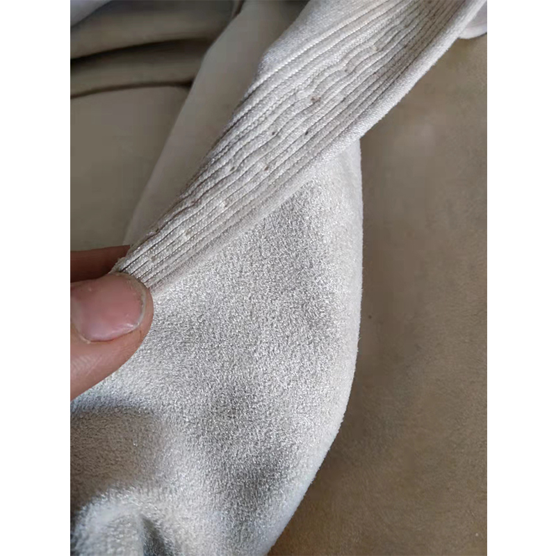 Beige faux deerskin and suede