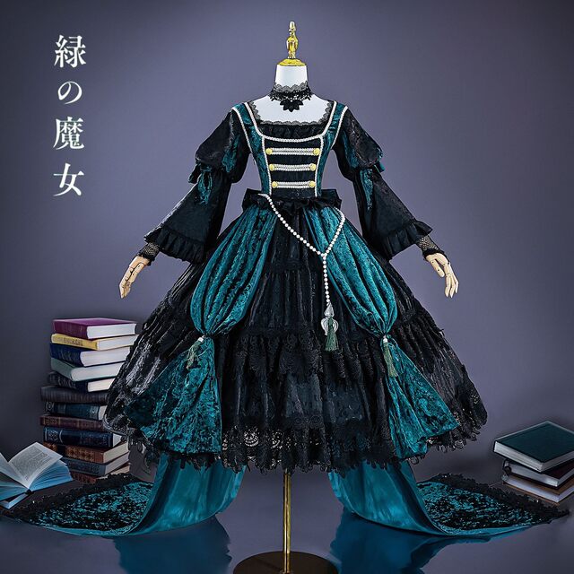 Meow shop Black Deacon Charle Green Witch Cosplay Cosplay Costume Boss Girls Game Cosmet Cosmet Full Set