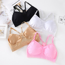 2 pieces 75 discount female elastic artificial character sports lingerie anti-walking light smear young girl high school student bra wearing yoga